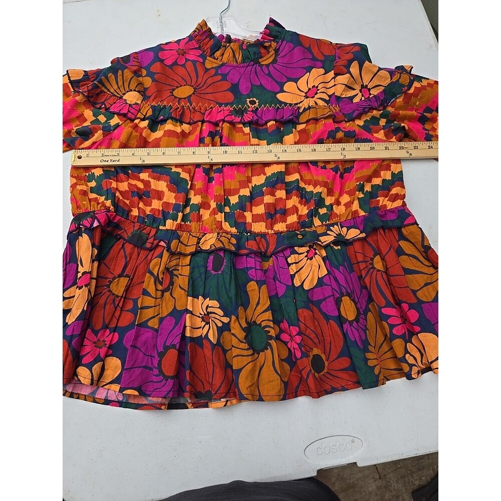 Farm Rio X Anthropologie Tiered Blouse SizeLarge - Picture 9 of 11